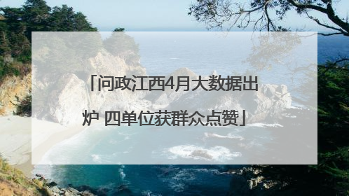 问政江西4月大数据出炉 四单位获群众点赞