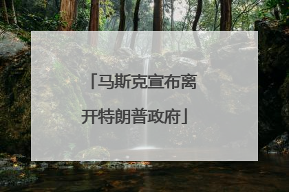 马斯克宣布离开特朗普政府
