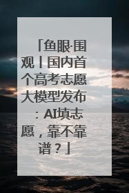 鱼眼·围观丨国内首个高考志愿大模型发布：AI填志愿，靠不靠谱？