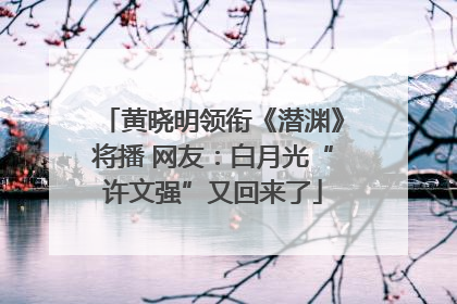 黄晓明领衔《潜渊》将播 网友：白月光“许文强”又回来了