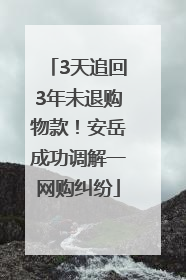 3天追回3年未退购物款！安岳成功调解一网购纠纷