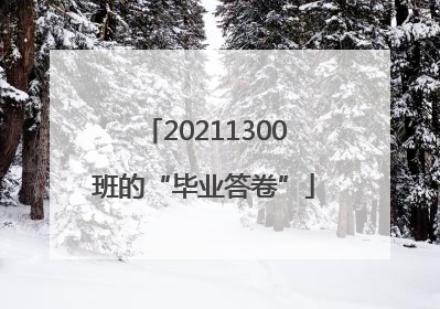 20211300班的“毕业答卷”