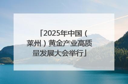 2025年中国（莱州）黄金产业高质量发展大会举行