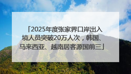 2025年度张家界口岸出入境人员突破20万人次，韩国、马来西亚、越南居客源国前三