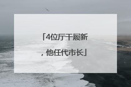 4位厅干履新，他任代市长