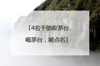 4名干部收茅台、喝茅台，被点名